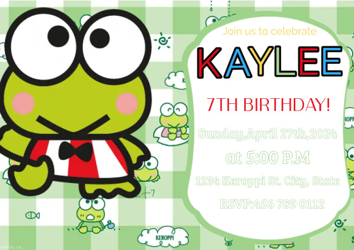 Keroppi | Birthday Invitation Template | PosterMyWall